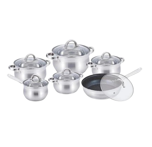 Набір посуду Benson 12 пр. з нержавіючої сталі (BN-212)