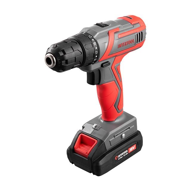 Дриль-шуруповерт акумуляторний 18 В 17 Нм 0-700 об/хв 0,8-10 мм Li-Ion 1,5 Аг (DT-0315)