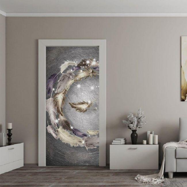 Наклейка интерьерная на двери Sticker Wall SW-00000929 Перья 104х210 см