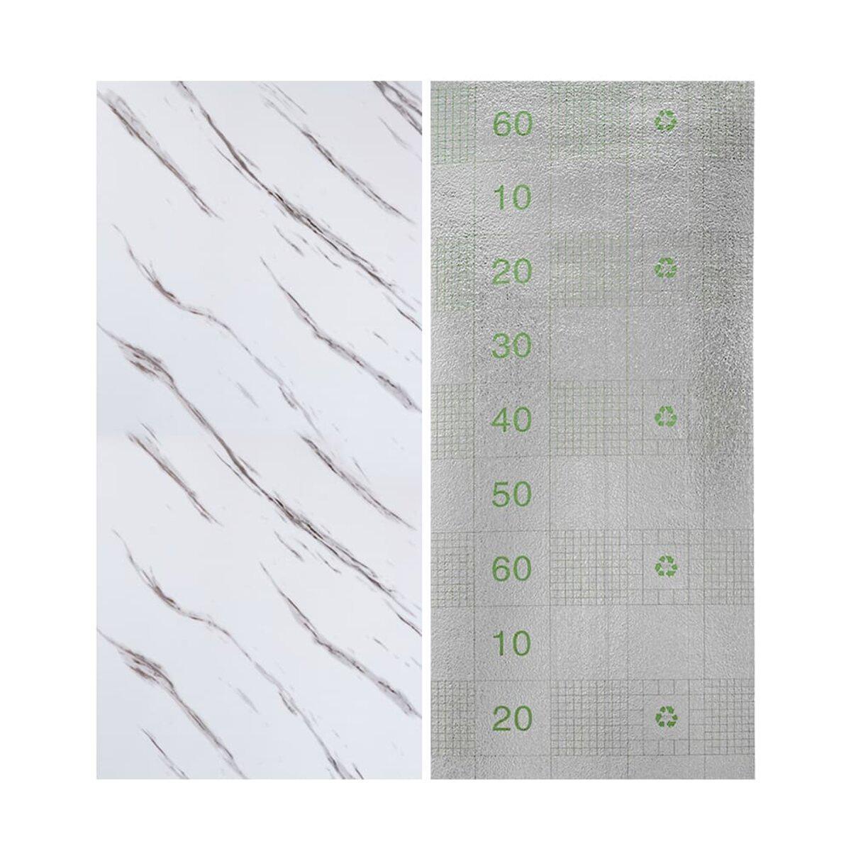 Самоклеюча вінілова плитка в рулоні глянсова 3000х600х2 мм Білий мармур з прожилками (SW-00001285) - фото 4