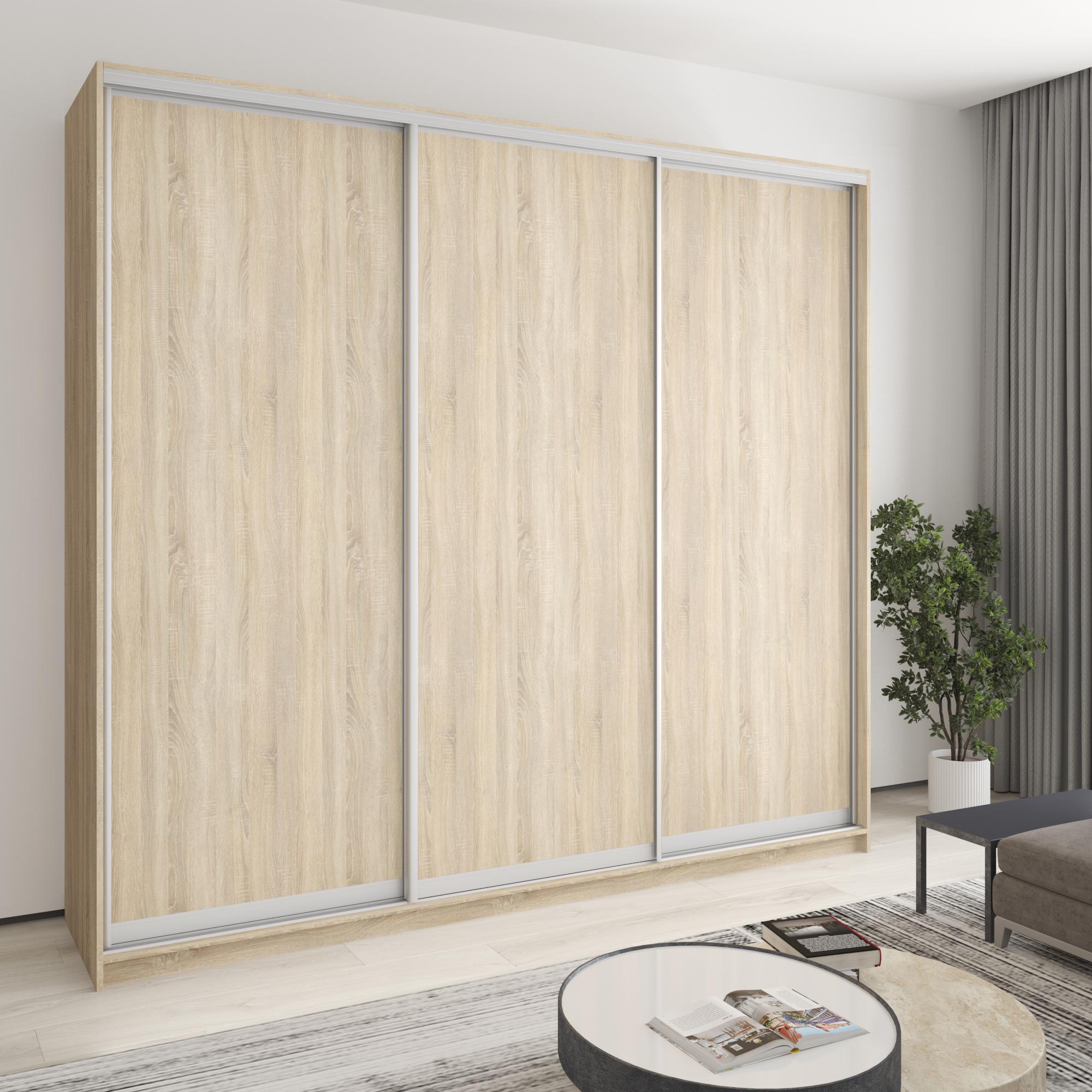 Шафа-купе тридверна MebelStar Уні AL 3 ДСП 260x60x240 см Дуб сонома (MBS-1904) - фото 1 Шафа-купе тридверна MebelStar Уні AL 3 ДСП 260x60x240 см Дуб сонома (MBS-1904) - фото 1