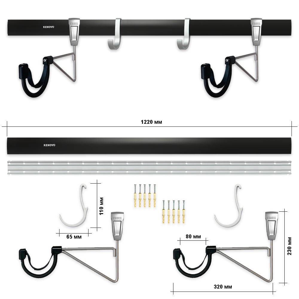 Кріплення на стіну KENOVO VL6 вертикальне 2 велосипеда Чорний/Сірий - фото 5