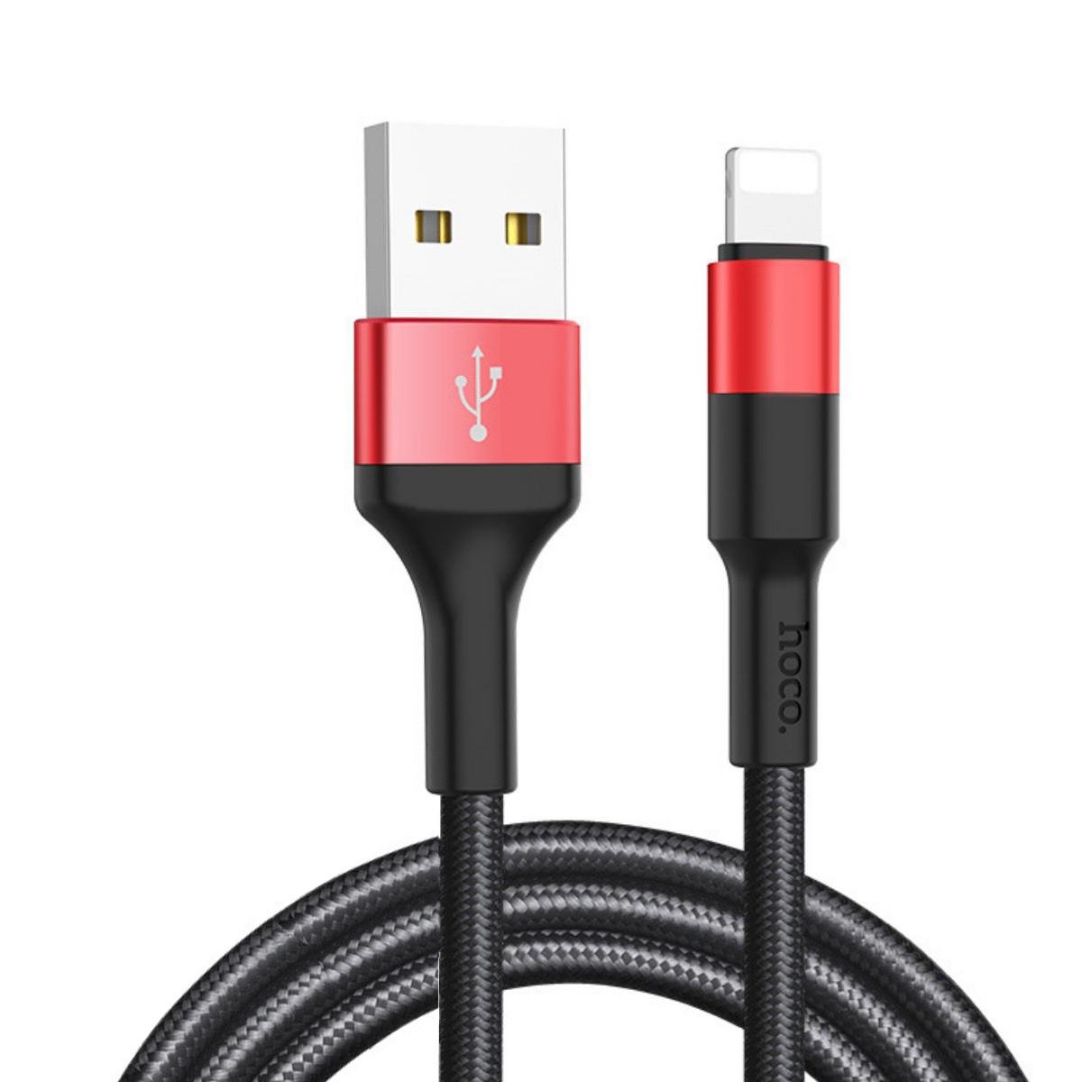Кабель Hoco X26 Xpress charging data cable for Lightning Black/Red