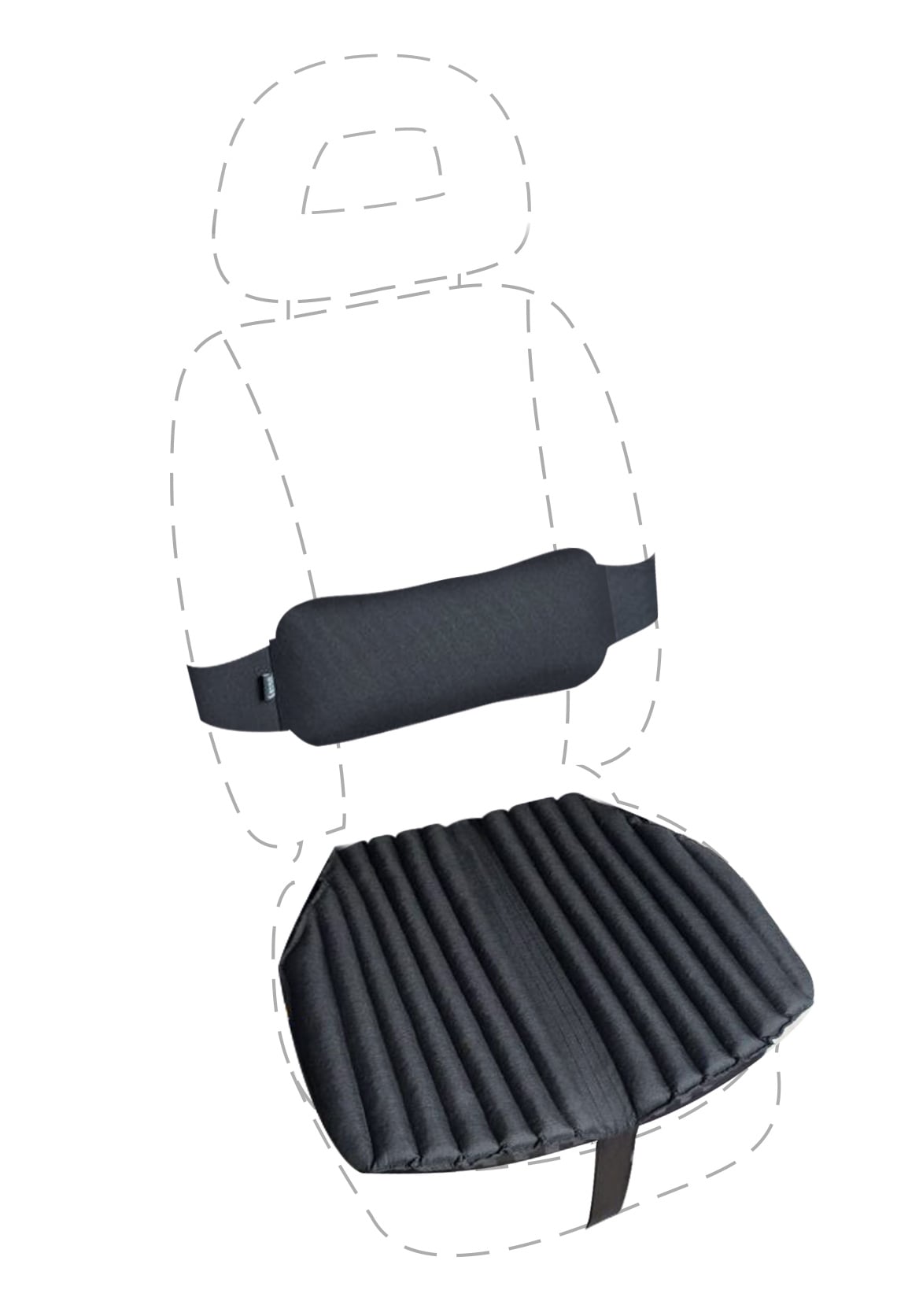 Подушки эргономические EKKOSEAT на автомобильное кресло 2 шт Черный (AV-1G2H-101)
