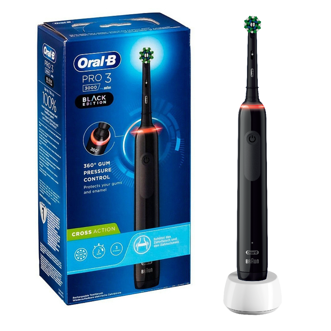 Зубна щітка електрична Oral-B Braun PRO 3000 Cross Action 2 насадки Black (244524877)