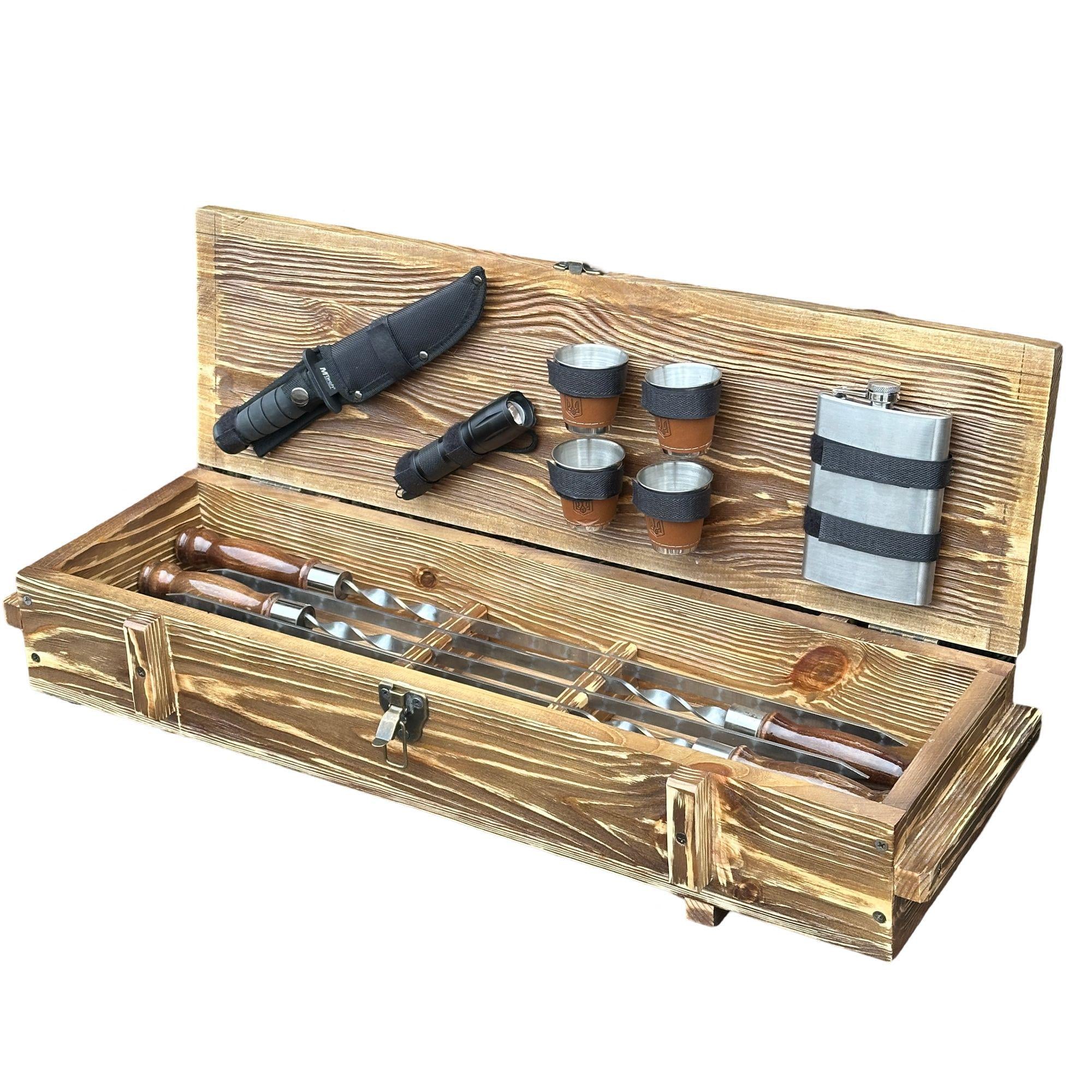 Подарочный набор шампуров Jooki Милитари светлая текстура (10217)