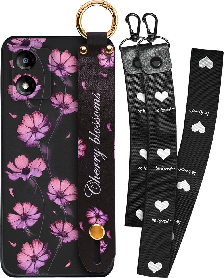 Чехол SHLab Motorola E13 Cherry Blossoms + два ремешка с карабином (34413)