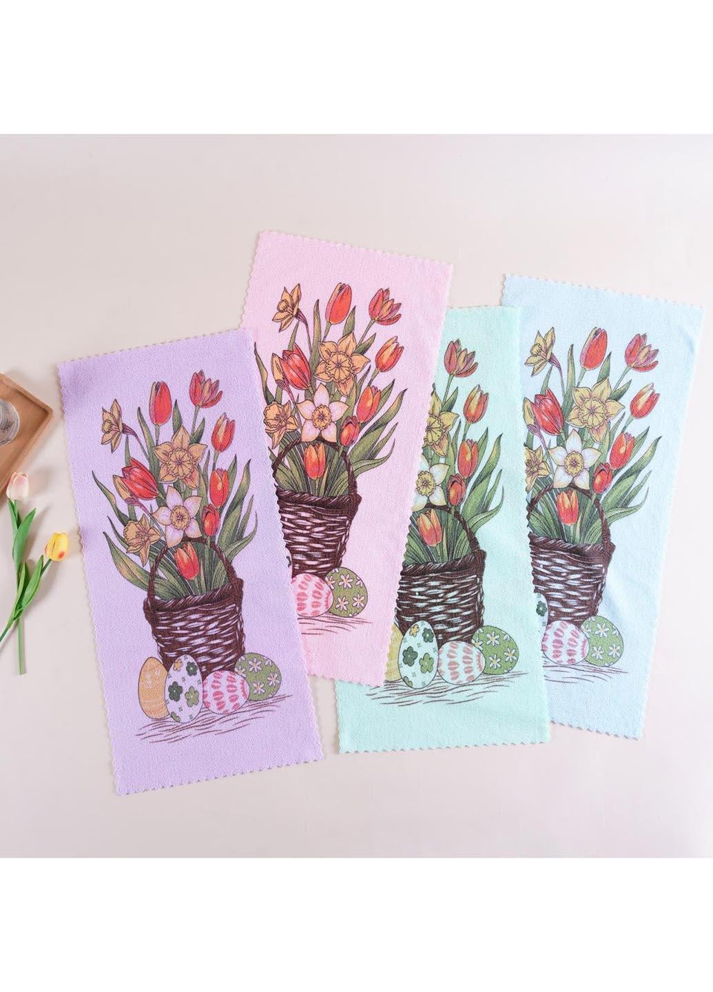 Набор кухонных полотенец Пасхальний микрофибра 4 шт. 75х35 см Набор кухонных полотенец Пасхальний микрофибра 4 шт. 75х35 см