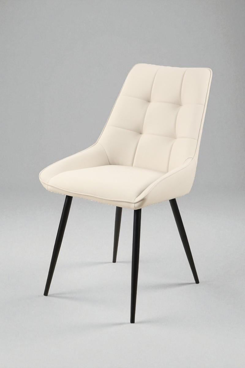 Обеденный стул со спинкой Милано М-75 из искусственной кожи 890х510х605 мм Айвори/Черный (6029)