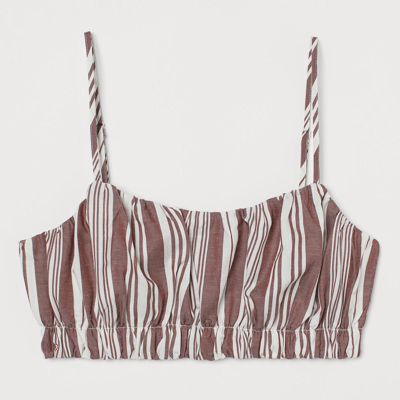 Топ лен бленд L Бело-коричневый (991007arl)