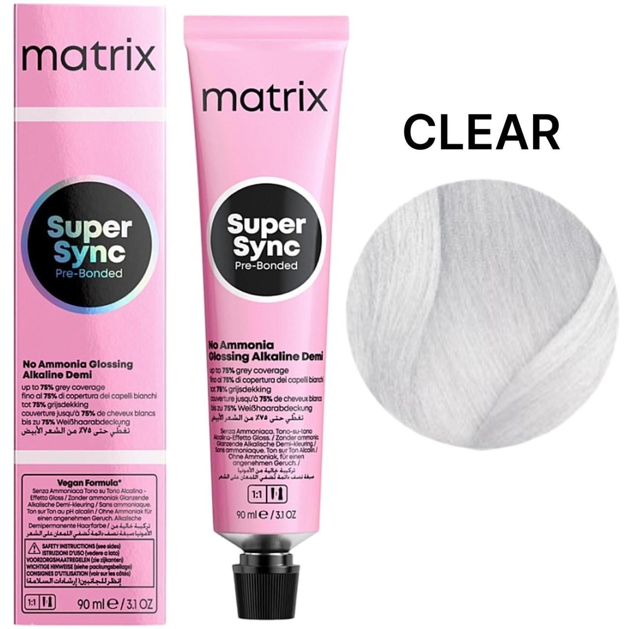 Тонер безаммиачный на щелочной основе Matrix Super Sync Pre-Bonded CLEAR 90 мл