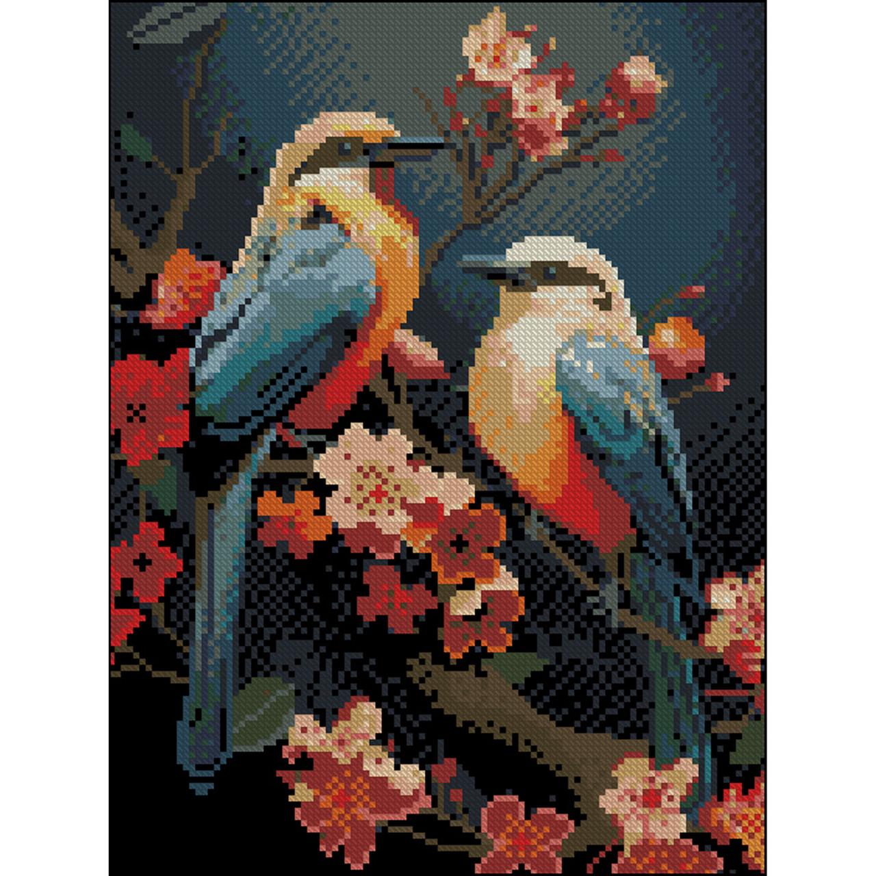 Алмазная мозаика Strateg Птички без подрамника 30х40 см (ZAV3040-40)