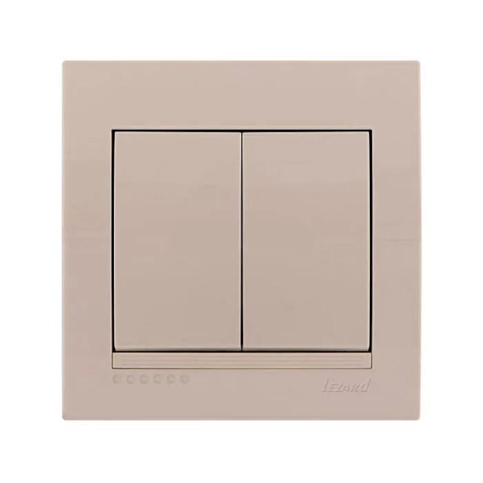 Вимикач двоклавішний Lezard Deriy Кремовий (27548758)