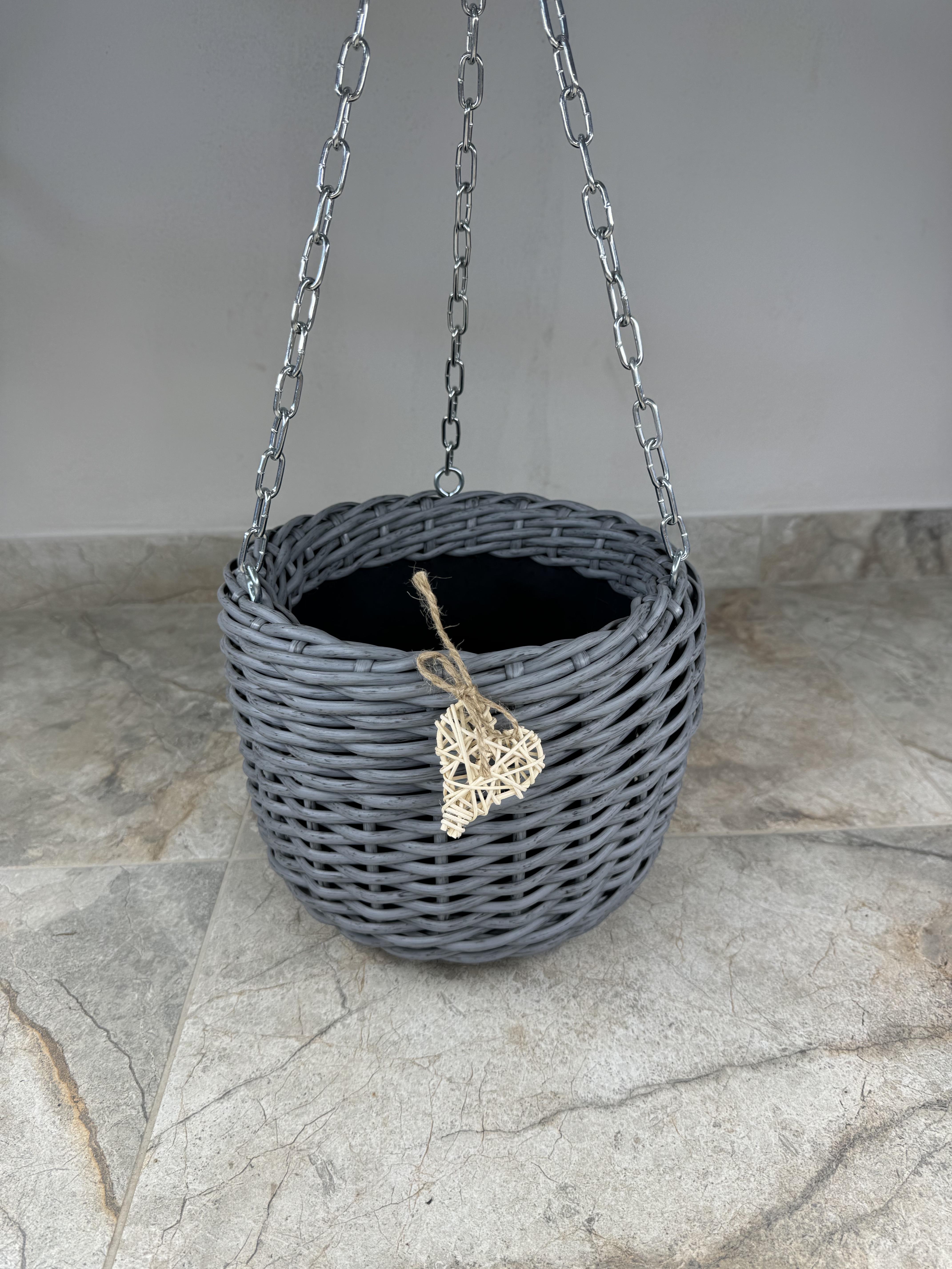 Кашпо подвесное из искусственного ротанга ручной работы 5 л Темно-серый (327404) - фото 3 Кашпо подвесное из искусственного ротанга ручной работы 5 л Темно-серый (327404) - фото 3