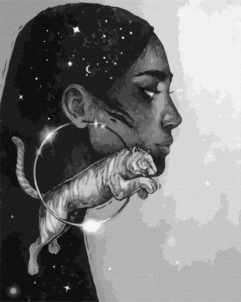 Картина по номерам Идейка Созвездие тигра 40х50 см с красками металлик в термопакете (KHO4970)