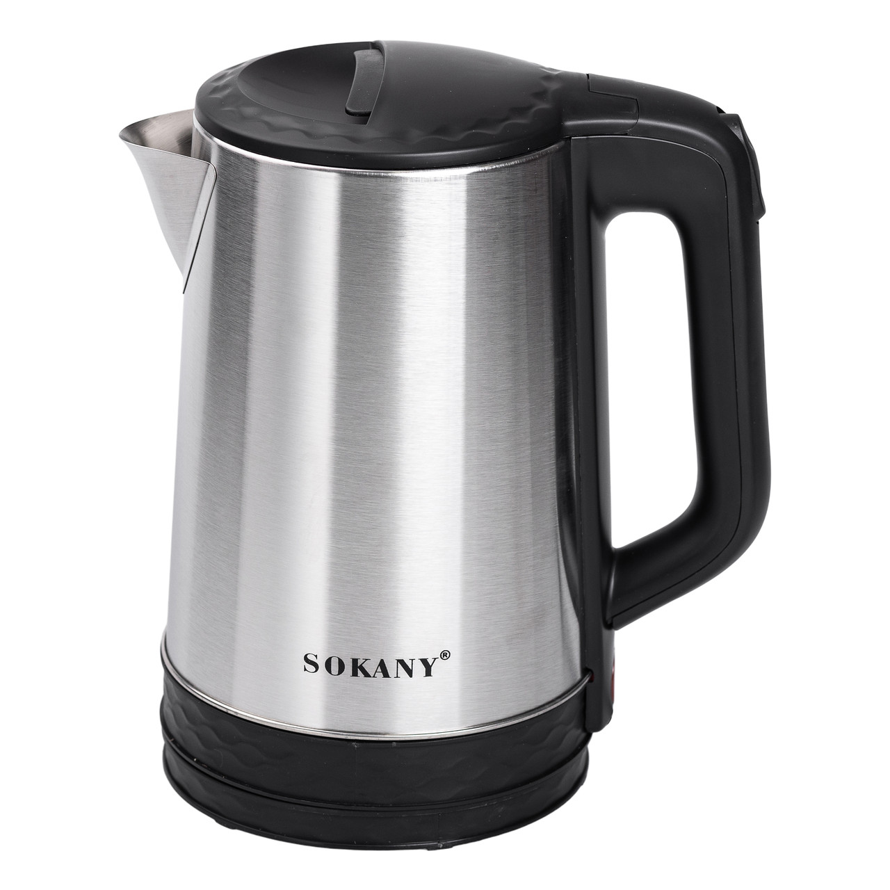Електрочайник дисковий із нержавіючої сталі Sokany SK-09022 2,3 л 360° 1500 Вт Сріблясто-чорний (SK-09022) - фото 2