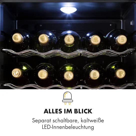 Холодильник вітрина KLARSTEIN Beersafe XL Onyx панорамні скляні двері 60 л 4 полиці - фото 5 Холодильник вітрина KLARSTEIN Beersafe XL Onyx панорамні скляні двері 60 л 4 полиці - фото 5