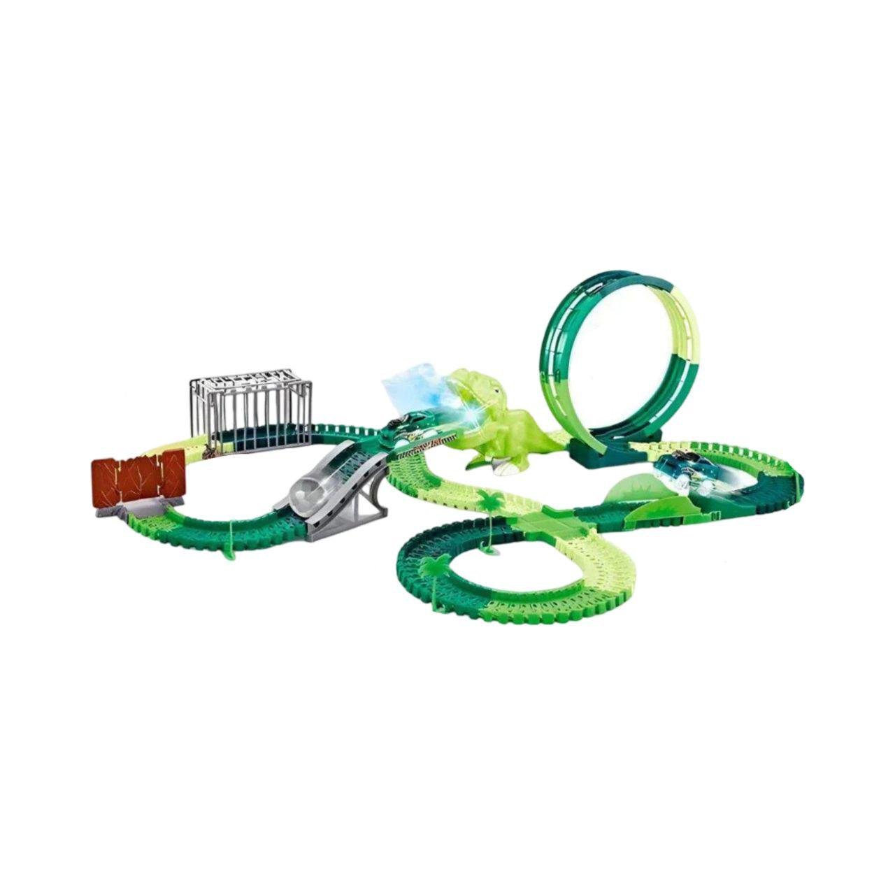 Автотрек Дино Площадка 354 со светом и звуком 225 эл. 500 см (22639427)