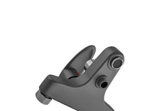 Змішувач для ванни PLAMIX CEZAR-009 EURO SET зі шлангом/лійкою та кронштейном Graphite (PM0694) - фото 3