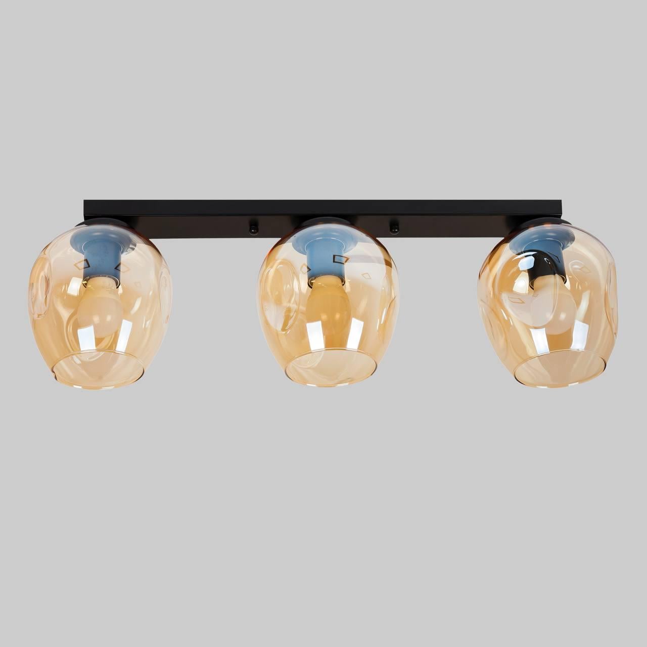 Люстра потолочная с кофейными молекулами 3 лампы (56-XPR0231F-3 BK+BR 500)