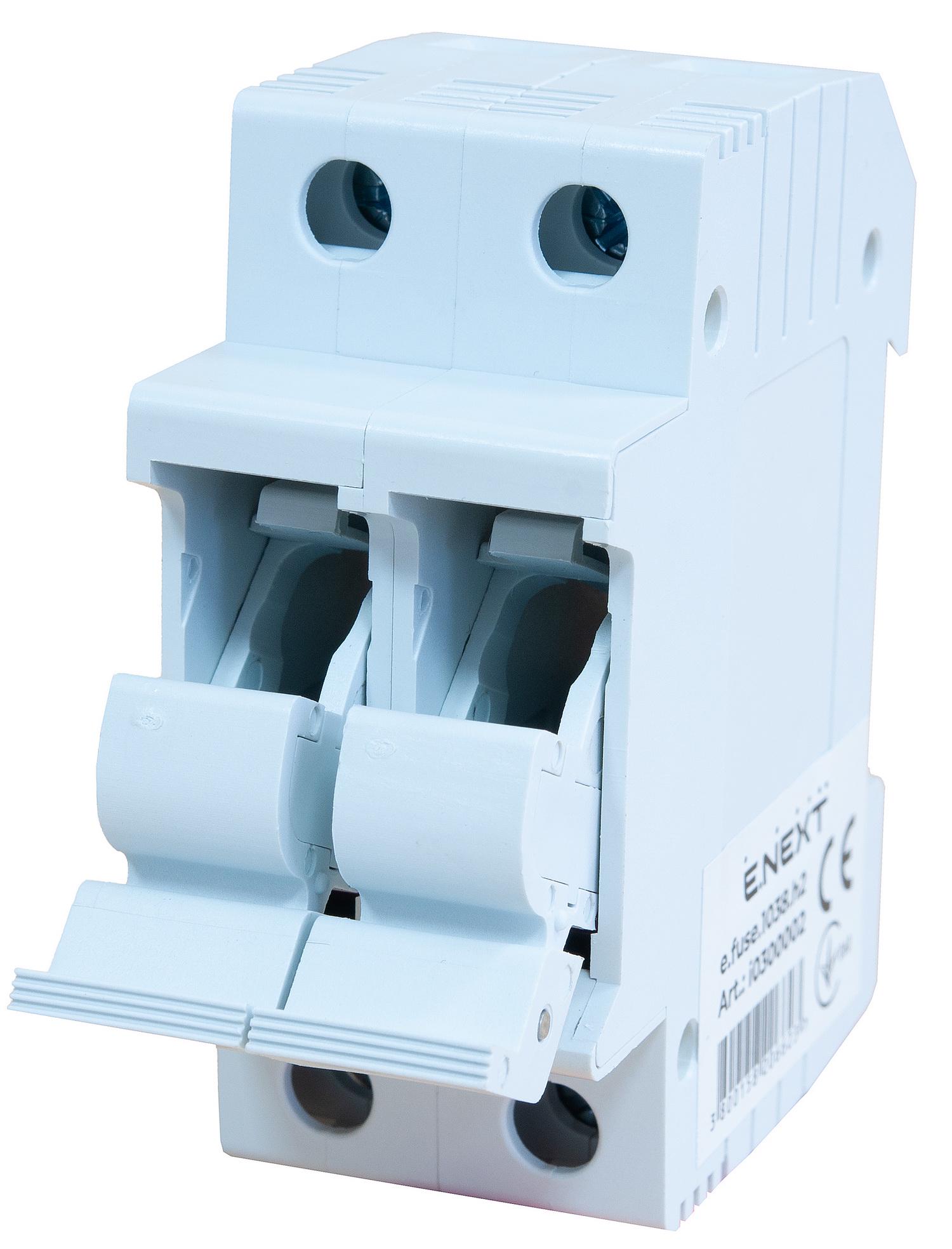 Держатель предохранителя на DIN-рейку E.NEXT e.fuse.1038.h2 220В 32А 2р (i0300002) - фото 5