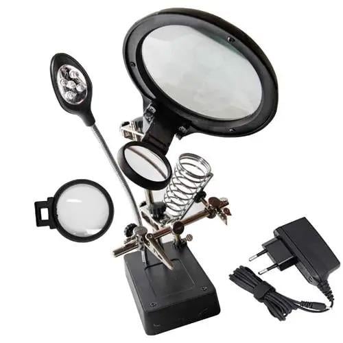 Третья рука для пайки Zhongdi ZD-126-3 LED универсальна Черный