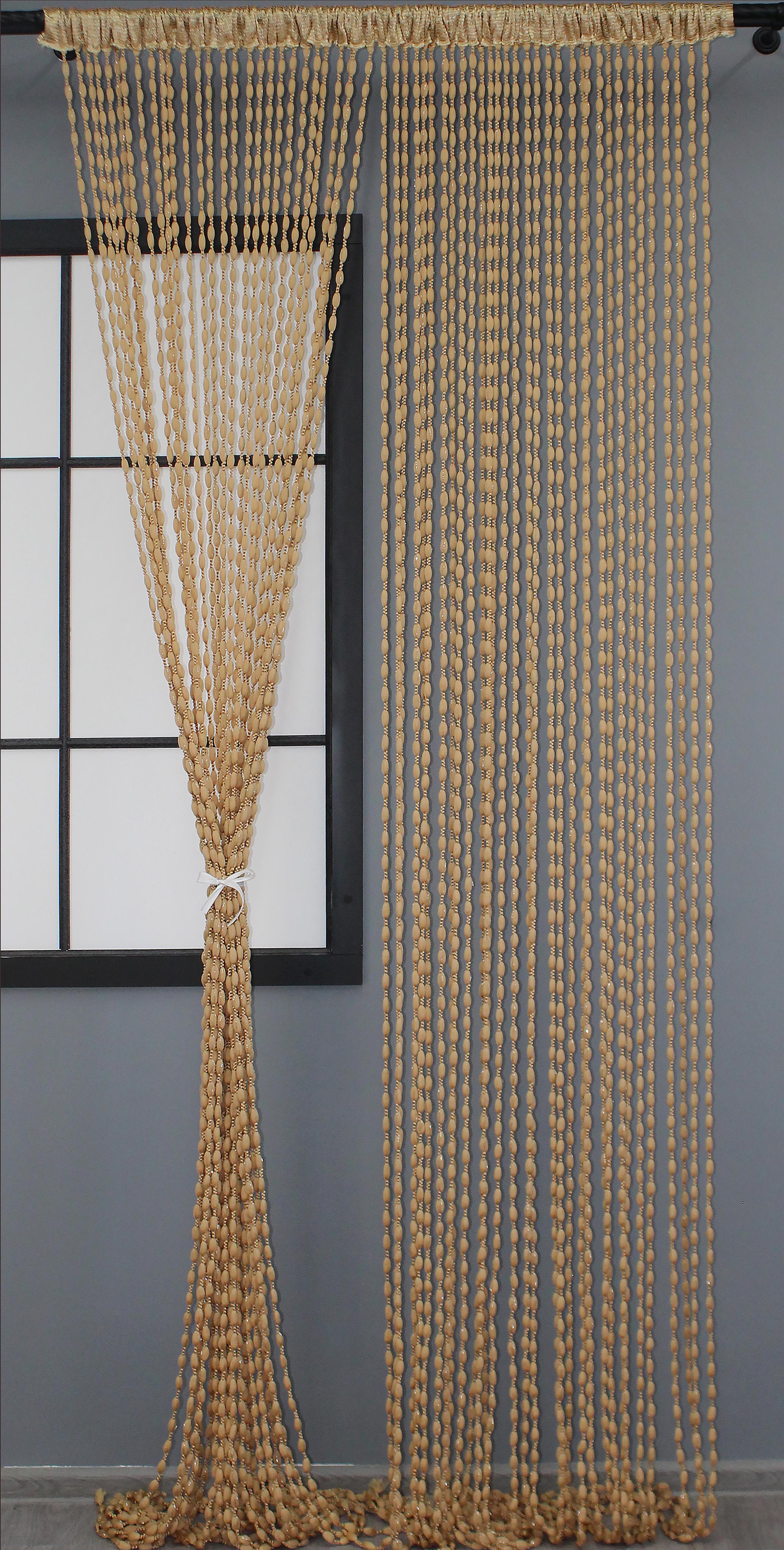 Шторы-нити шинилл с люрексом 300х300 см Карамельный (61-043)