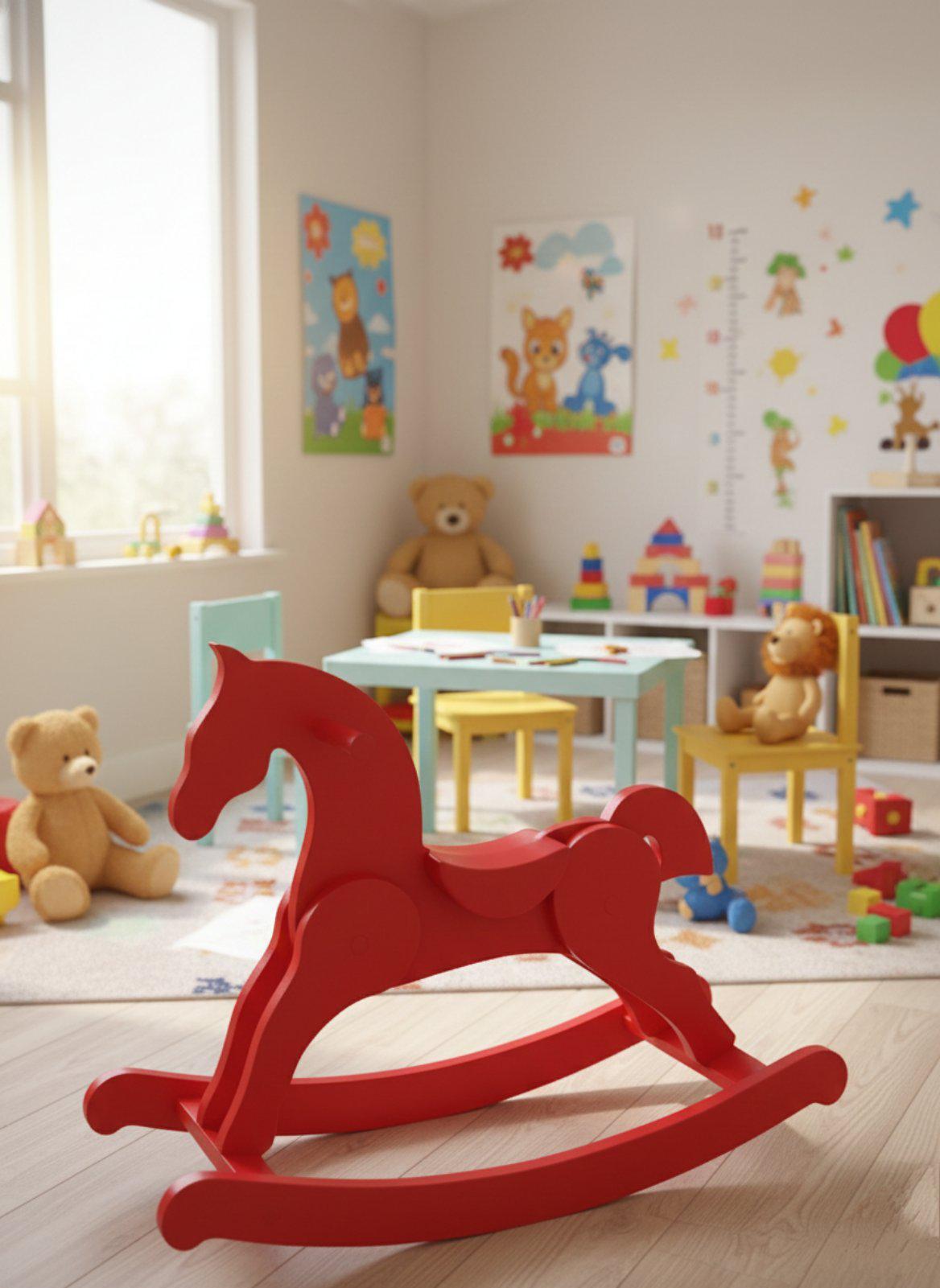 Конячка-гойдалка дитяча Червоний (KG022)