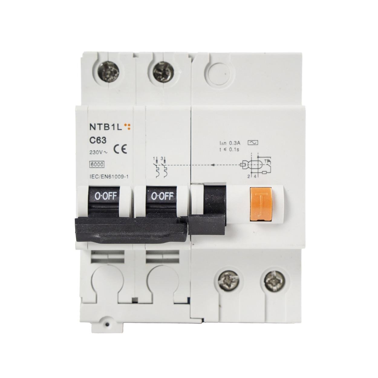 Дифференциальный автоматический выключатель TESLA NTB1L C63 (49) - фото 1 Дифференциальный автоматический выключатель TESLA NTB1L C63 (49) - фото 1