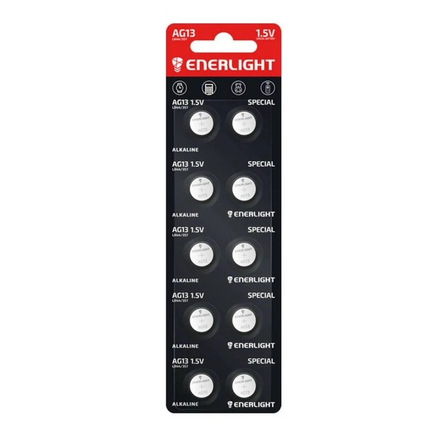 Батарейка Enerlight Alkaline 1,5V Special AG13 (LR44/357)
