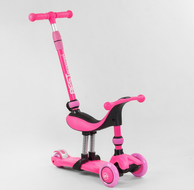 Самокат-велобег трехколесный Best Scooter BS-23180/4 3в1 3 колеса PU со светом/сиденье/амортизаторы/родительская ручка (25248000) - фото 1 Самокат-велобег трехколесный Best Scooter BS-23180/4 3в1 3 колеса PU со светом/сиденье/амортизаторы/родительская ручка (25248000) - фото 1