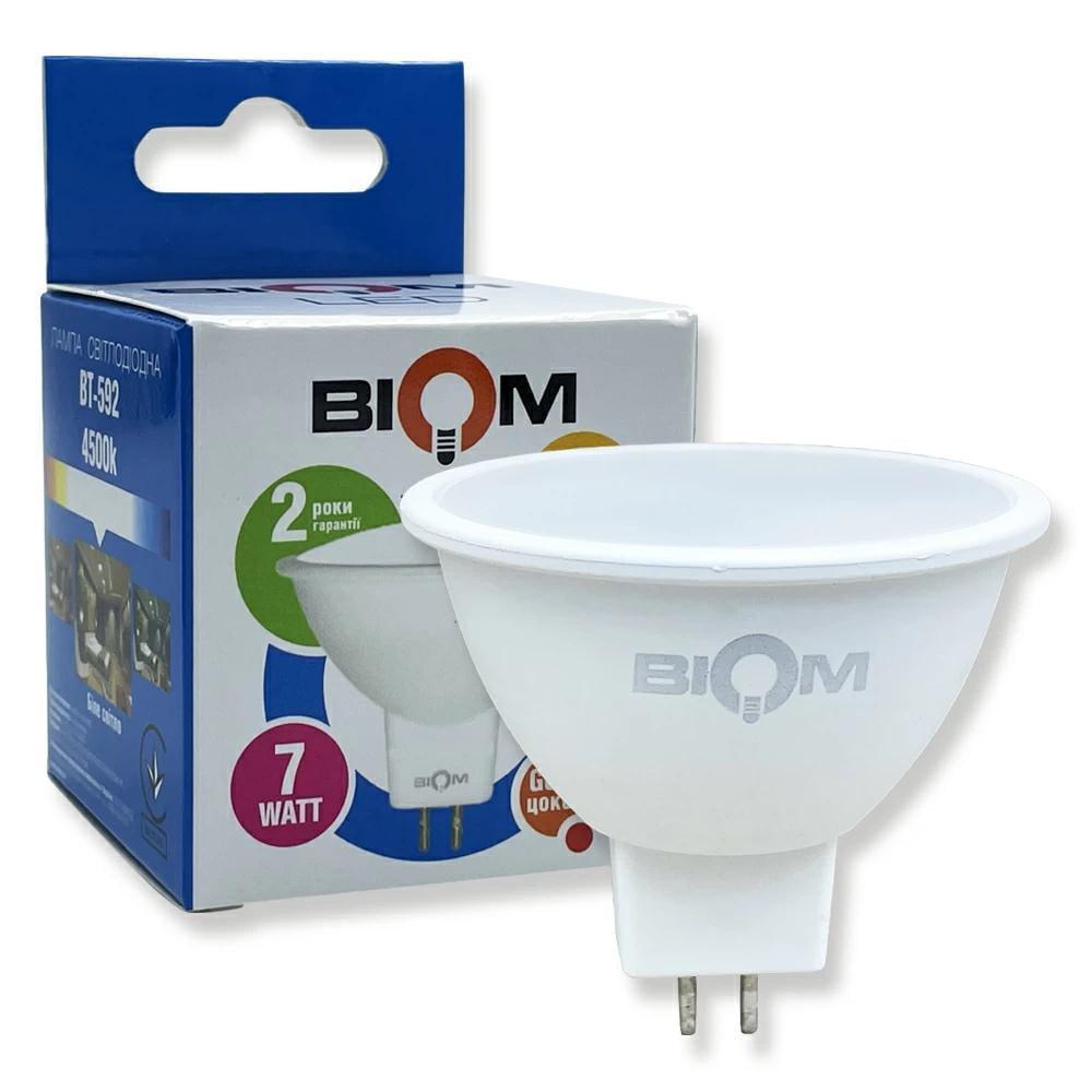Світлодіодна лампа матова Biom BT-592 MR16 AC12V 7W GU5.3 4500К (27830091) Світлодіодна лампа матова Biom BT-592 MR16 AC12V 7W GU5.3 4500К (27830091)