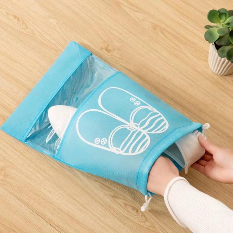 Сумка для обуви на завязках с окошком 41х31 см Синий - фото 2 Сумка для обуви на завязках с окошком 41х31 см Синий - фото 2