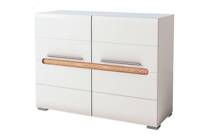 Комод 2-дверный Мир мебели Бьянко 105х41х84 Белый/белый, дуб сонома (50415)