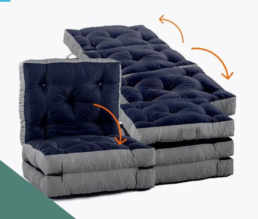 Матрац-трансформер 3в1 оксфорд 180x60x13 см Синьо-сірий - фото 2