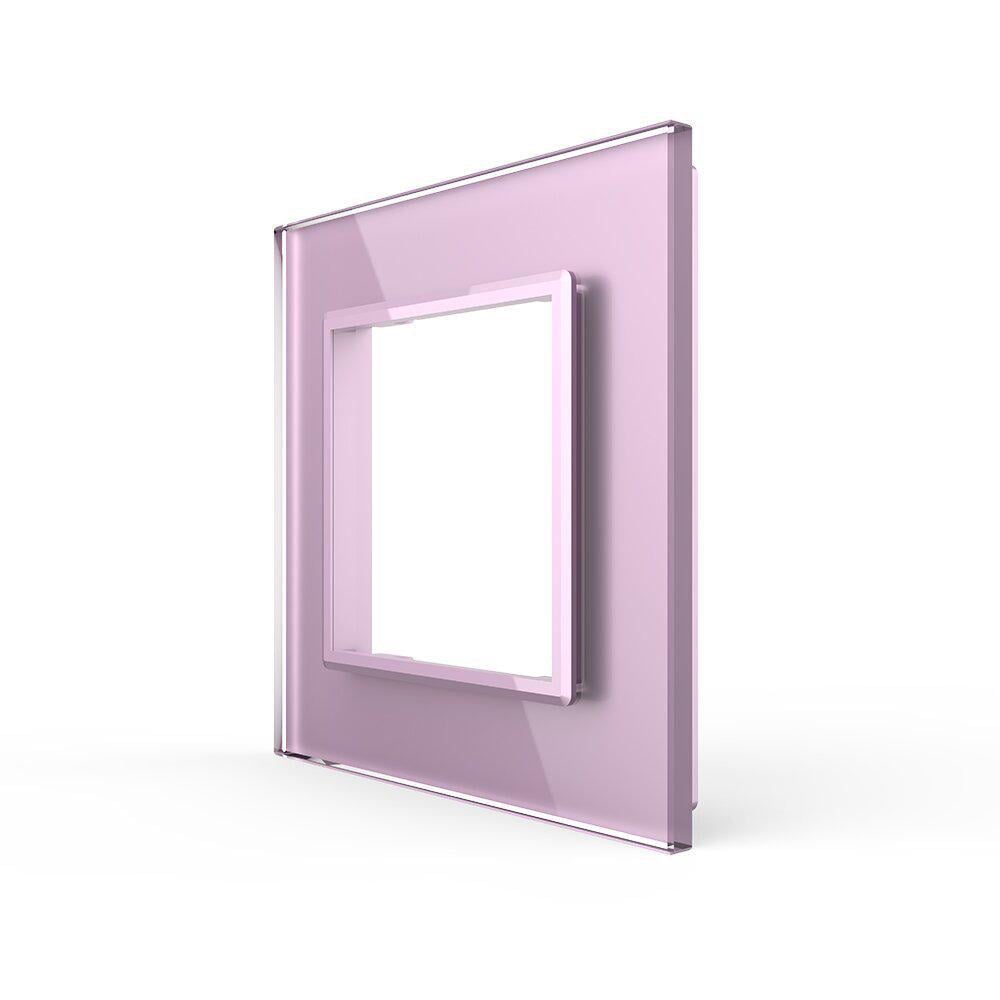 Рамка розетки Livolo 1 место стеклянная Розовый (C7-SR-17)