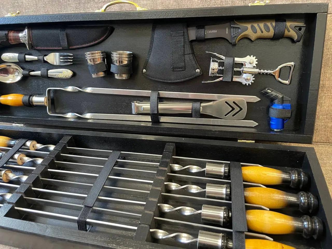 Набір шампурів Grill bilateral у кейсі (10644241) - фото 5 Набір шампурів Grill bilateral у кейсі (10644241) - фото 5