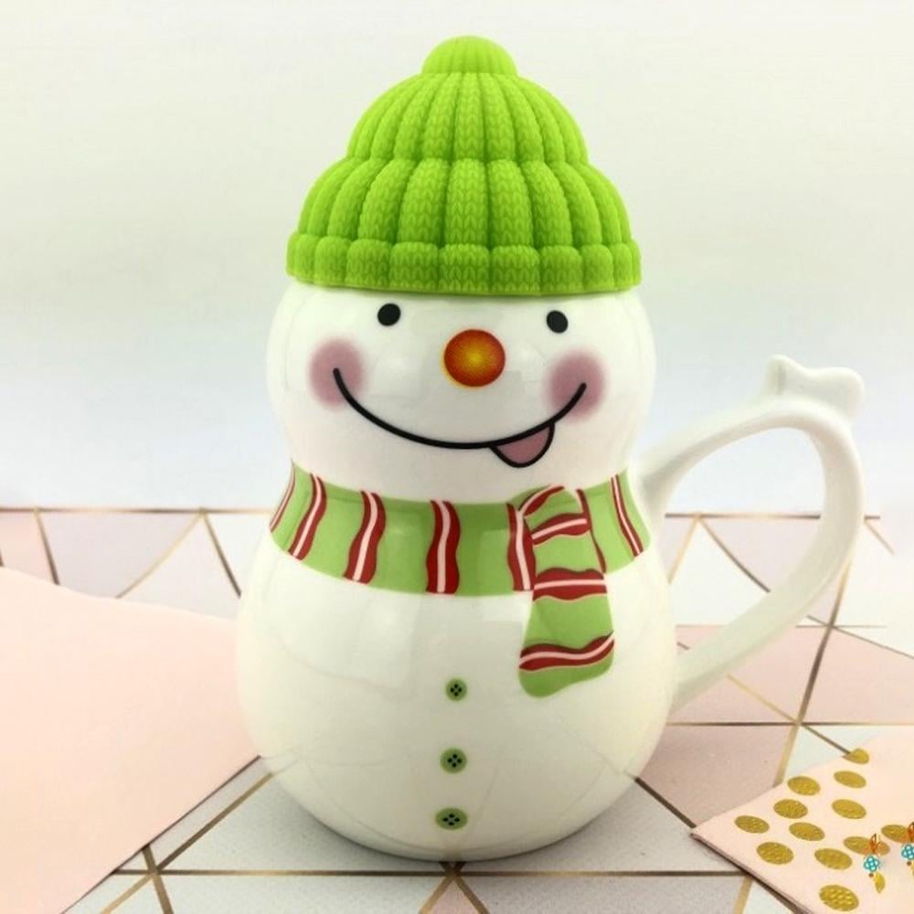 Чашка новогодняя с крышкой Снеговик керамика 350 мл Зеленый (30308503) - фото 10 Чашка новогодняя с крышкой Снеговик керамика 350 мл Зеленый (30308503) - фото 10