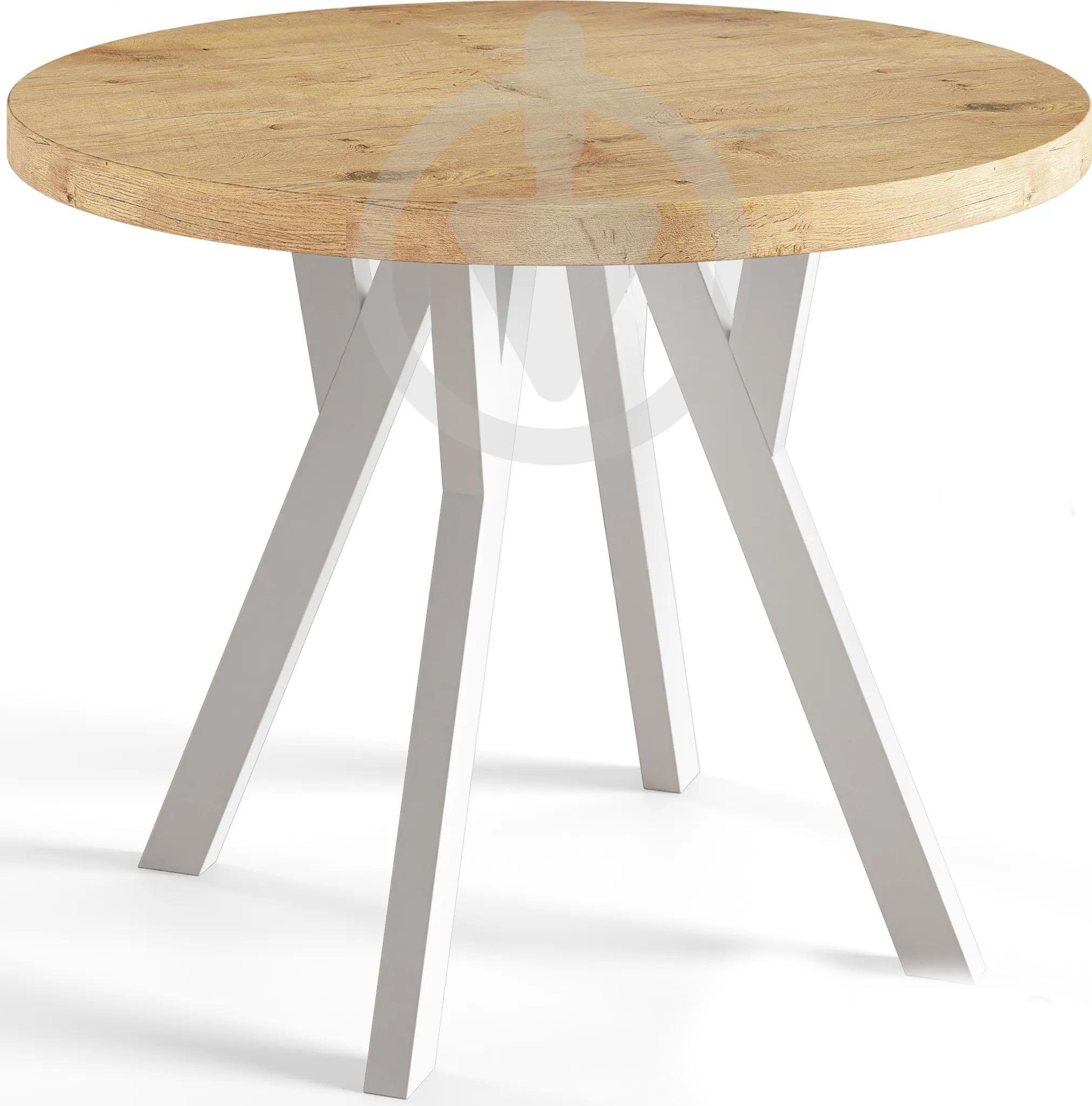 Стол кухонный круглый RoMax Lite Loft 80 см Дуб крафт золотой/белый - фото 1 Стол кухонный круглый RoMax Lite Loft 80 см Дуб крафт золотой/белый - фото 1