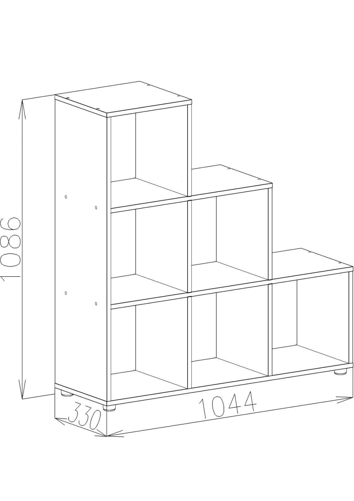 Стелаж настінно-підлоговий MEBLIBUD KUB модульний 6 секції Білий (31956/6) - фото 5 Стелаж настінно-підлоговий MEBLIBUD KUB модульний 6 секції Білий (31956/6) - фото 5