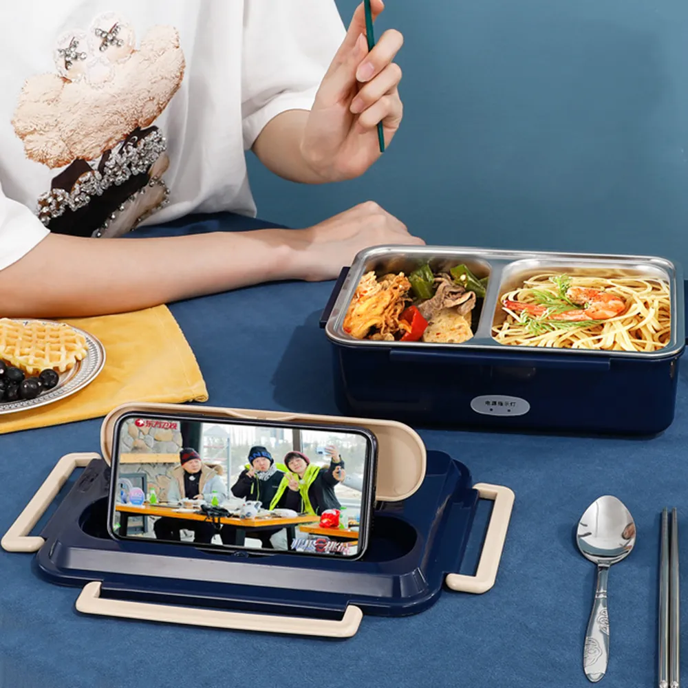 Ланчбокс із підігрівом 12 В від мережі з нержавіючої сталі 1,2 л (2727544349) - фото 2 Ланчбокс із підігрівом 12 В від мережі з нержавіючої сталі 1,2 л (2727544349) - фото 2