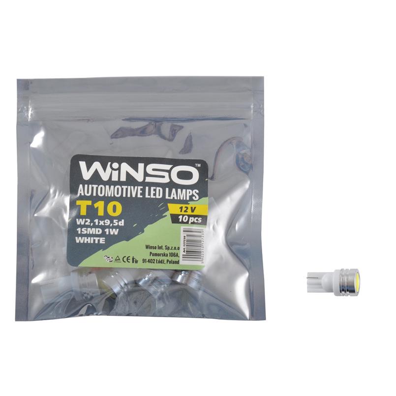 Автолампа LED WINSO 12V SMD T10 W2,1x9,5d 10 шт. (127230)