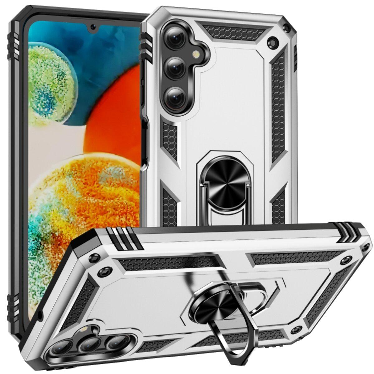 Противоударный чехол для Samsung Galaxy A34 5G Cosmic Robot Ring / Silver