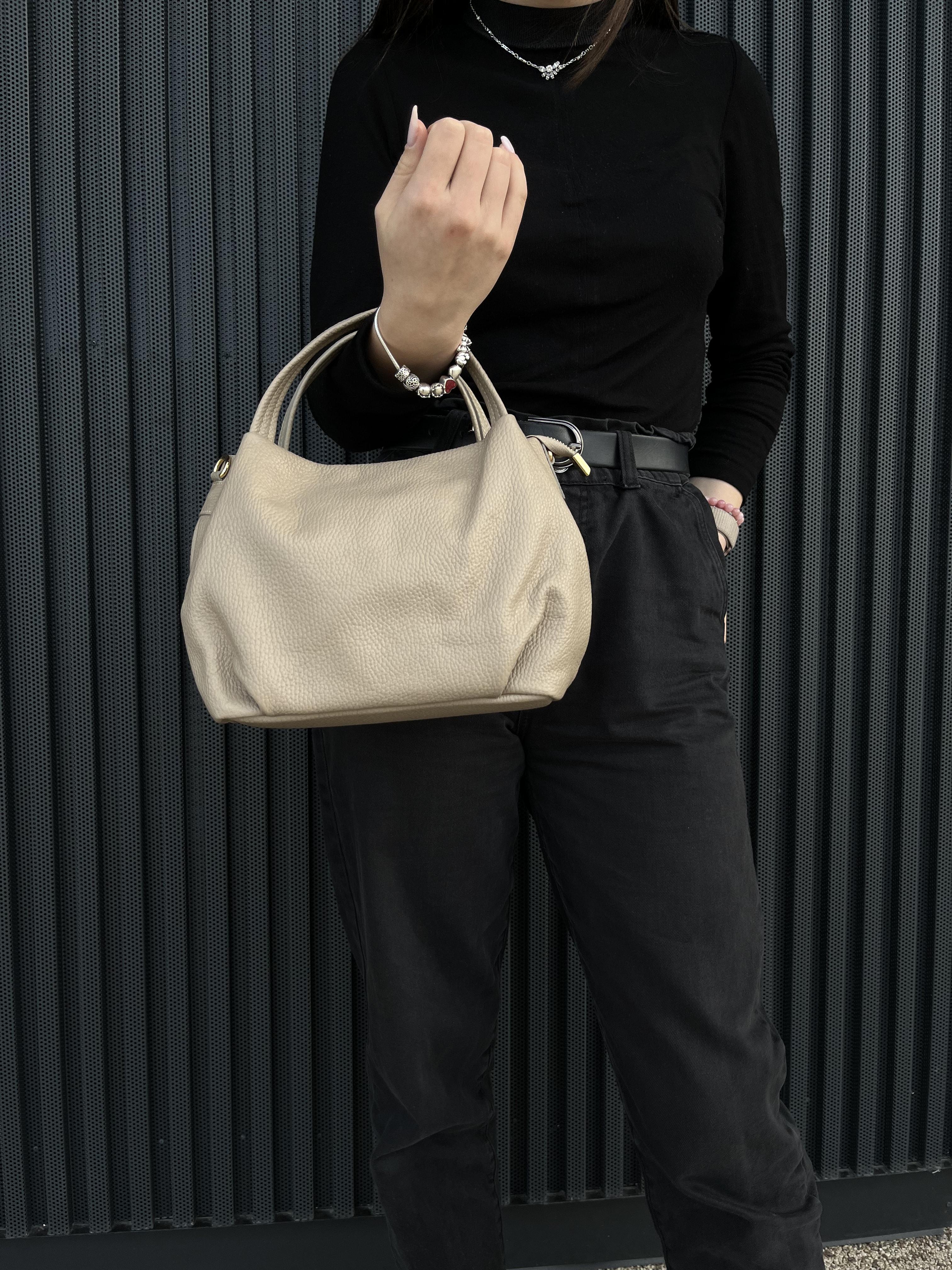 Сумка женская из натуральной кожи Серый (IT-1026-2) - фото 3 Сумка женская из натуральной кожи Серый (IT-1026-2) - фото 3