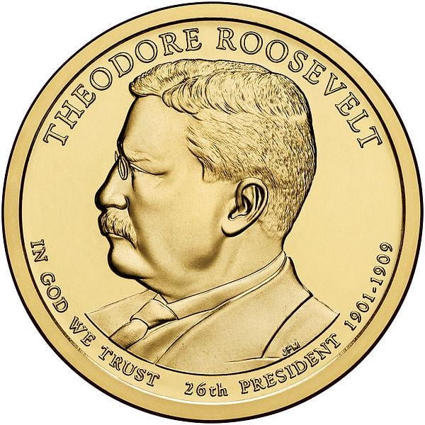 Коллекционная монета США 1 доллар 2013 D 26-й Президент Теодор Рузвельт UNC (KM#548)