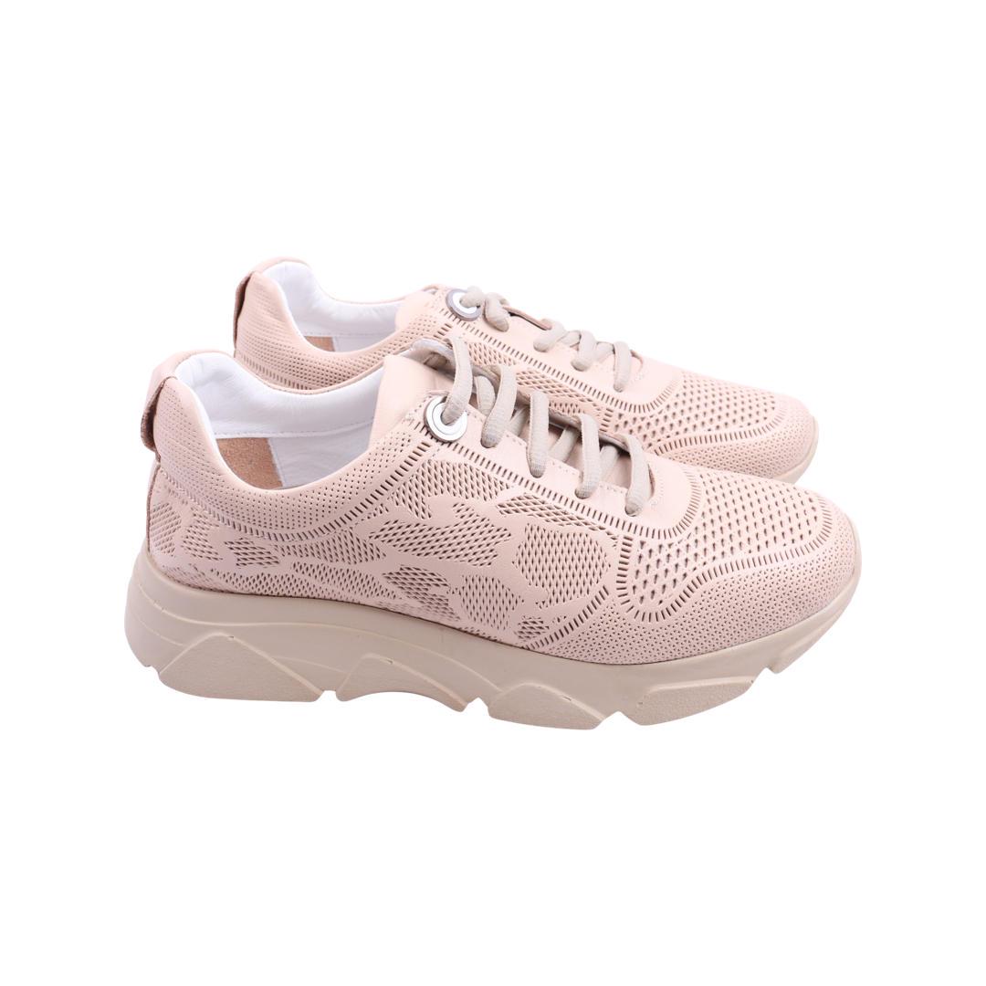 Кроссовки женские Aquamarin из кожи р. 40 Бежевый (2157-22DTS)