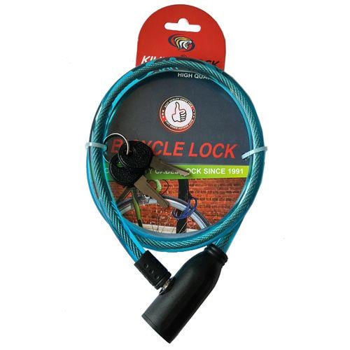 Замок велосипедный KIHUU LOCK 801 тросовый 0,8х65 см с двумя ключами Blue (29875926)