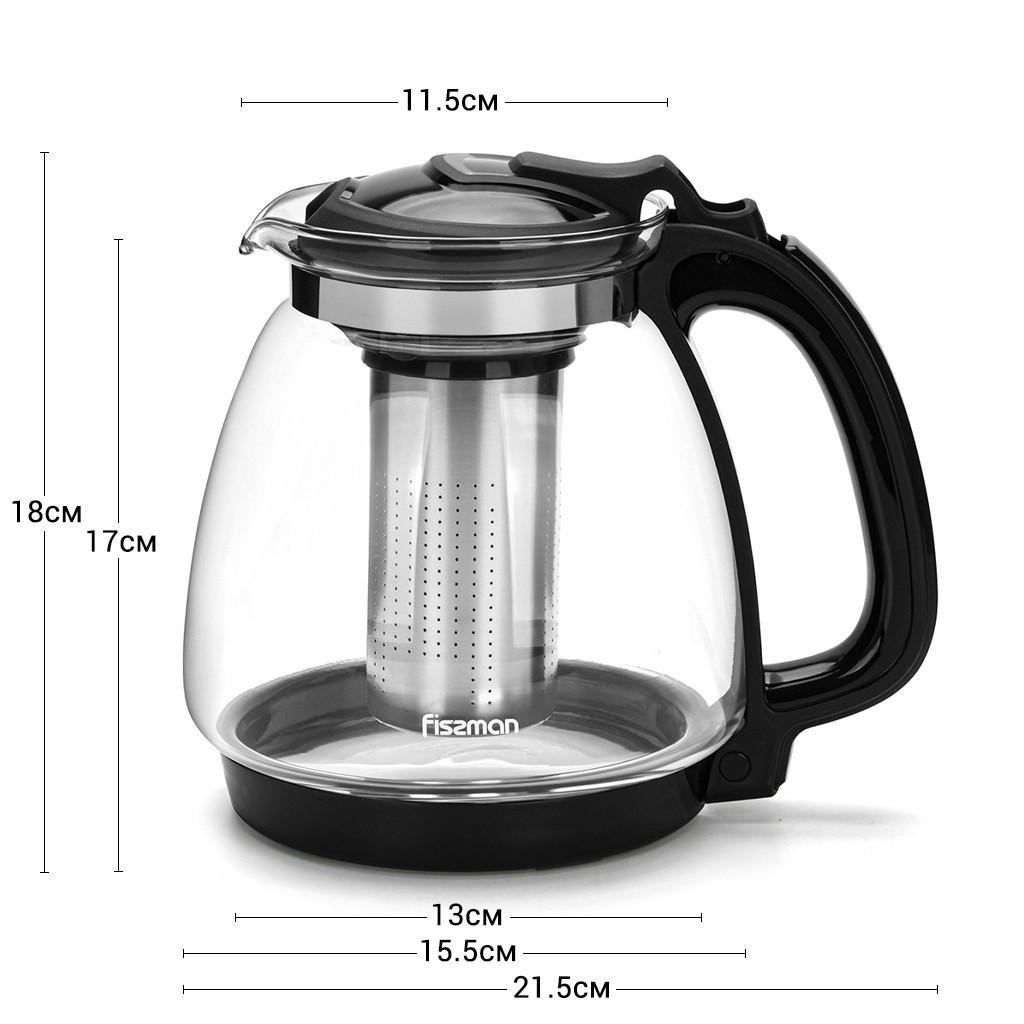 Заварювальний чайник Fissman 21,5x15,5x18 см 2000 мл з боросилікатного скла (6462) - фото 5