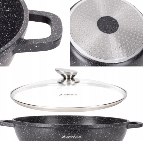 Каструля Kamille з литого алюмінію з кришкою та антипригарним покриттям 18,5 л (4483) - фото 2 Каструля Kamille з литого алюмінію з кришкою та антипригарним покриттям 18,5 л (4483) - фото 2
