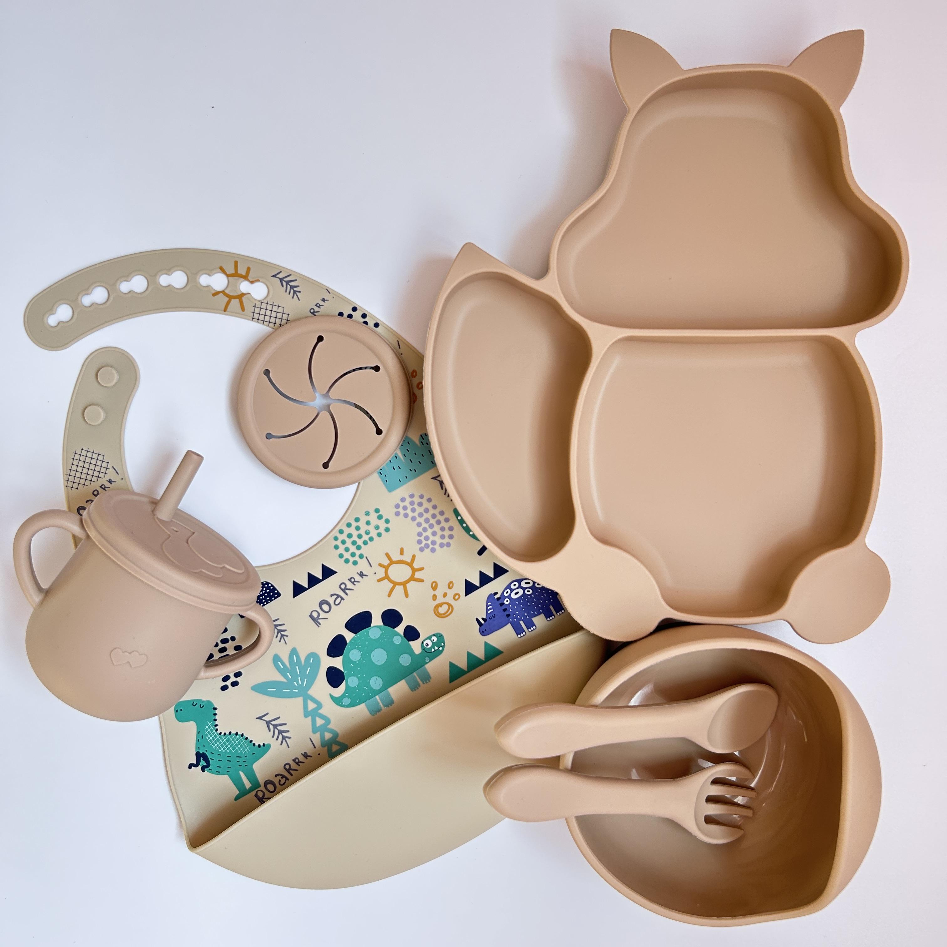 Дитячий набір посуду SQPR img_e5550 із силікону принт Білка (Y15) - фото 1